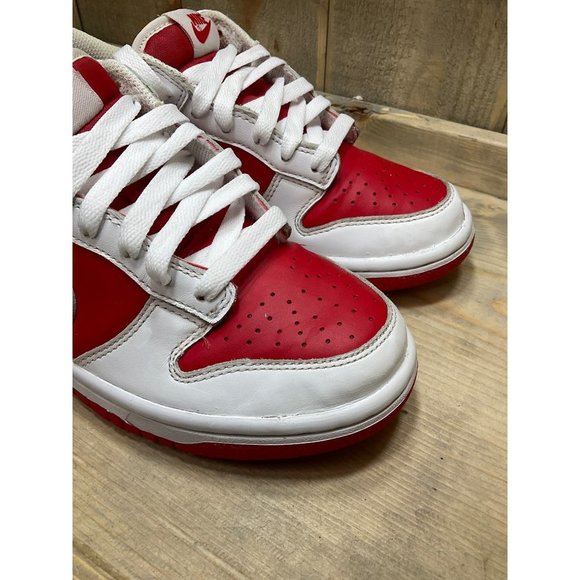 NIKE Dunk Low Championship Red White Size 4.5Y (2021) CW1590-600 - Picture 4 of 10